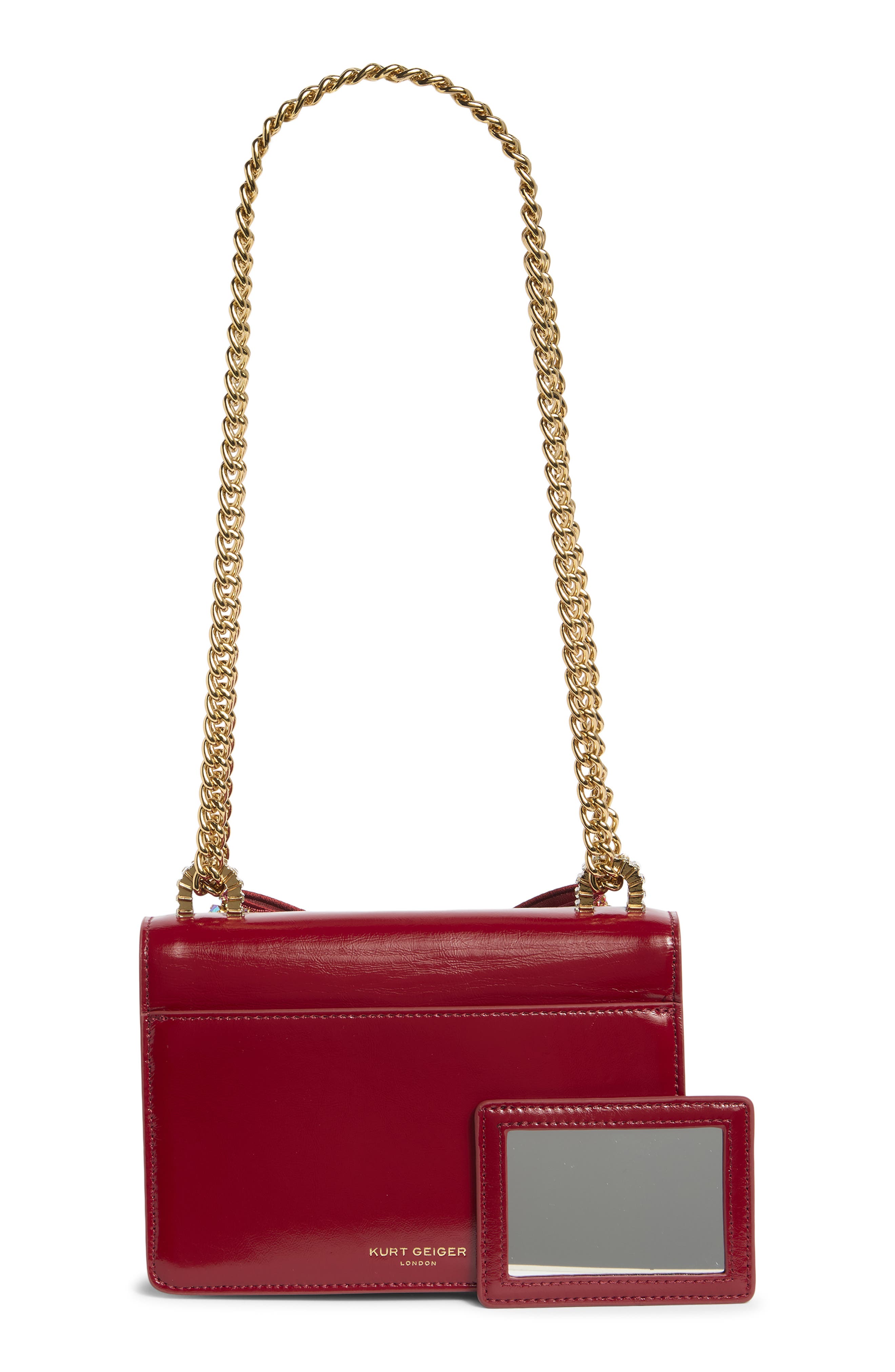 Kurt Geiger London Bow Small Shoreditch Shoulder Bag, Alternate, color, Red