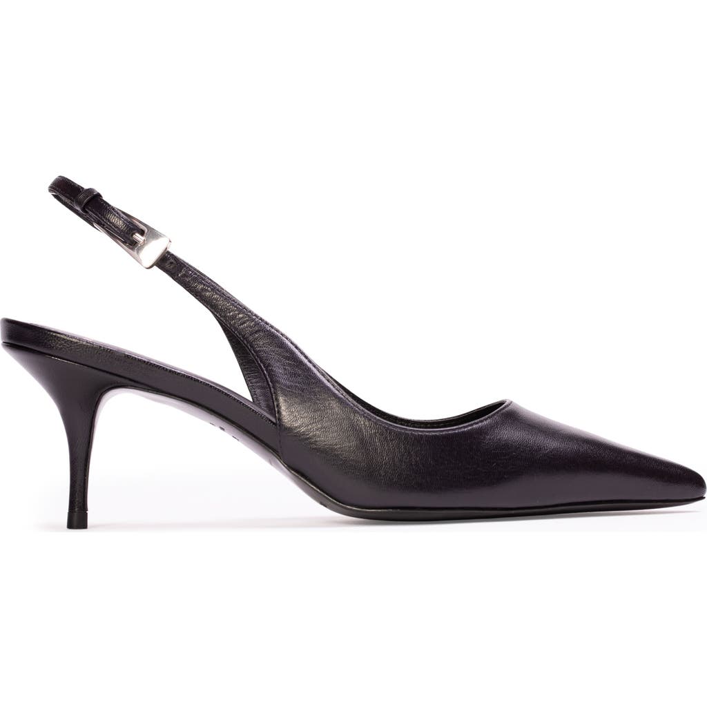 BLACK SUEDE STUDIO Branca 65 Slingback Pump in Black Leather at Nordstrom, Size 38