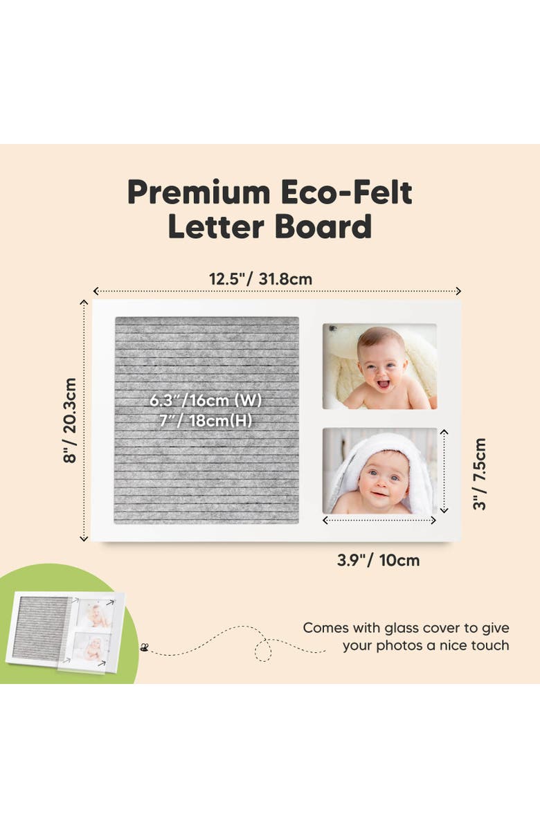 KeaBabies Heartfelt Picture Frame with Felt Letterboard, Alternate, color, Alpine White