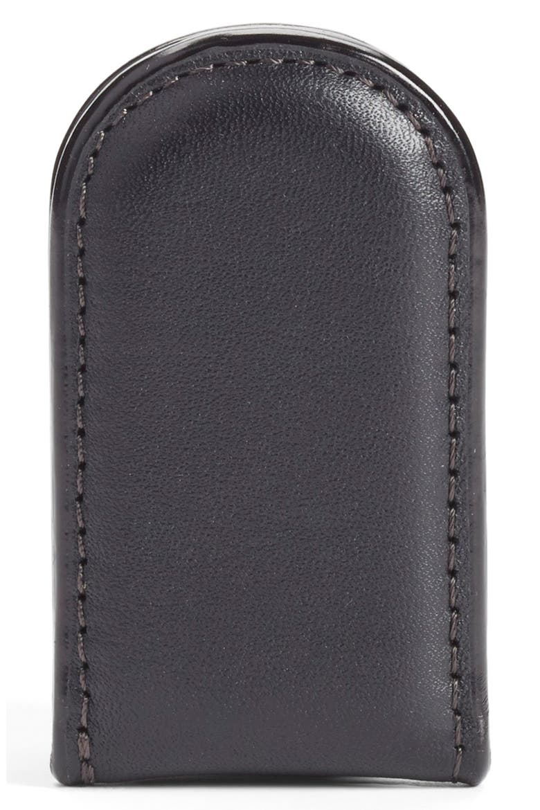 Nappa Vitello Magnetic Money Clip for Men, Alternate, color, BLACK