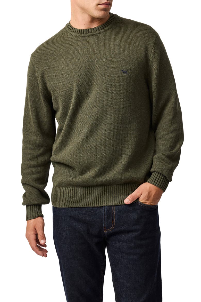 Crewneck Cotton Sweater, Main, color, LODEN