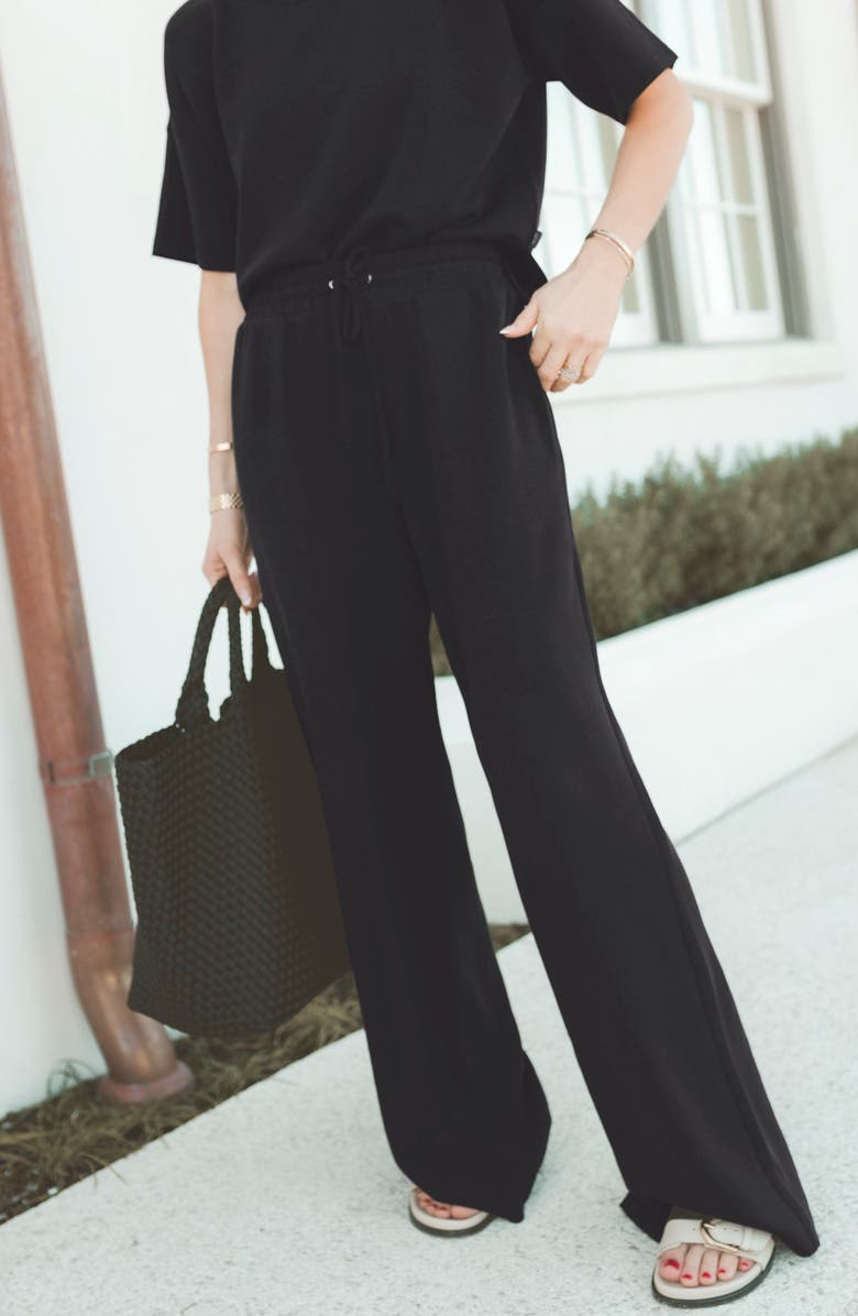 Splendid x @cellajaneblog Scuba Knit Wide Leg Pants, Alternate, color, 