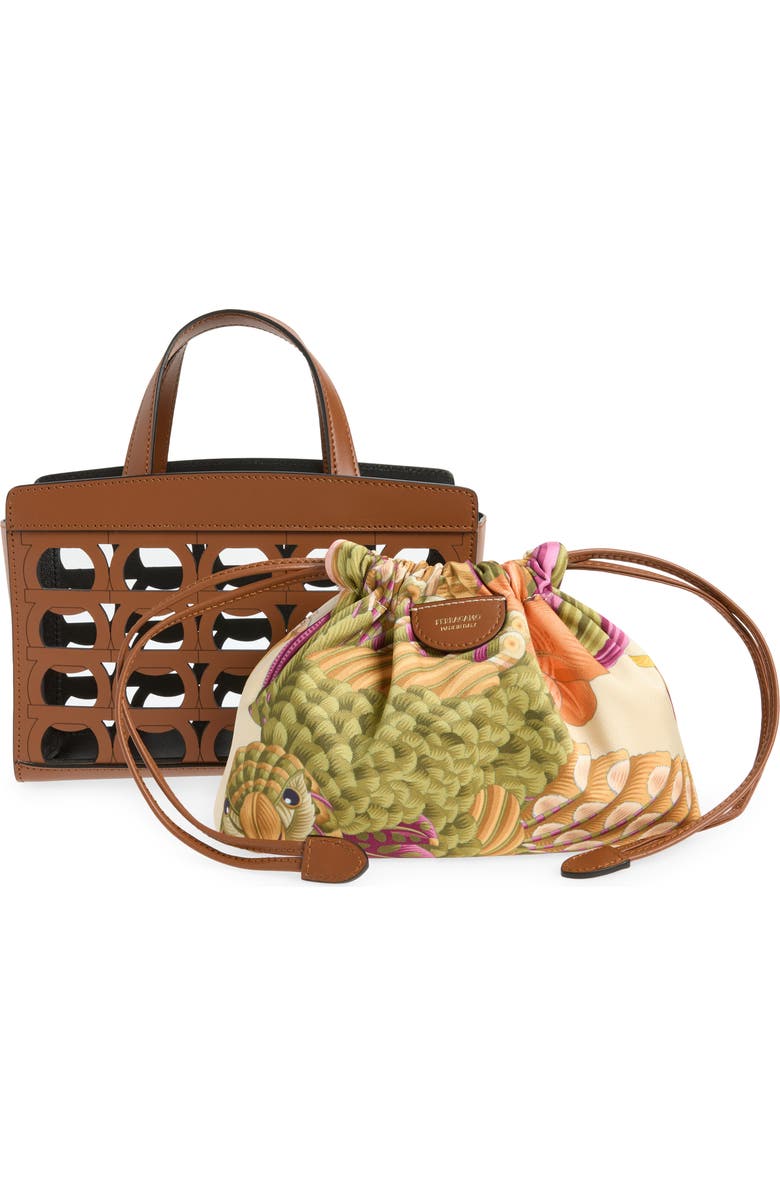 FERRAGAMO Mini Tote, Alternate, color, New Cognac Nero