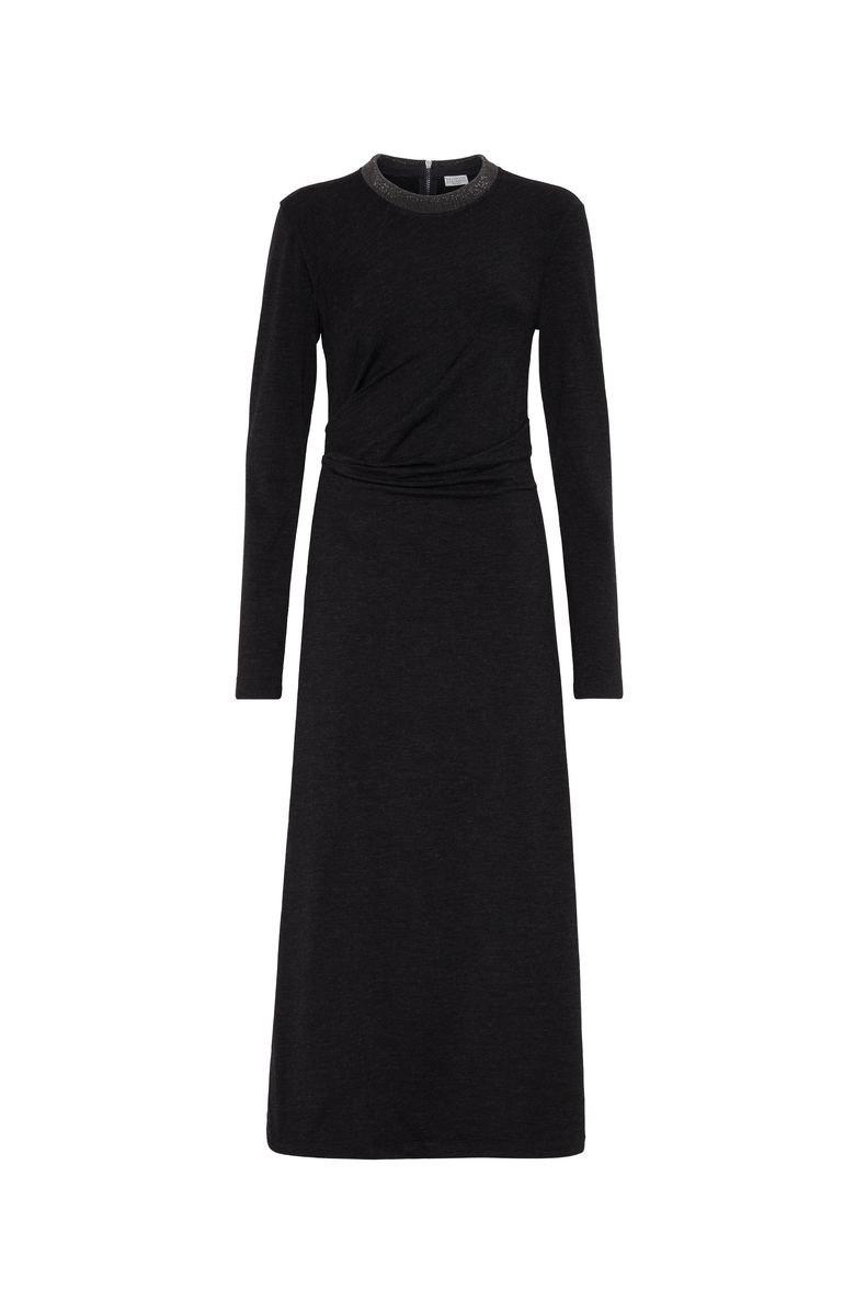 Brunello Cucinelli Virgin wool jersey dress, Main, color, 