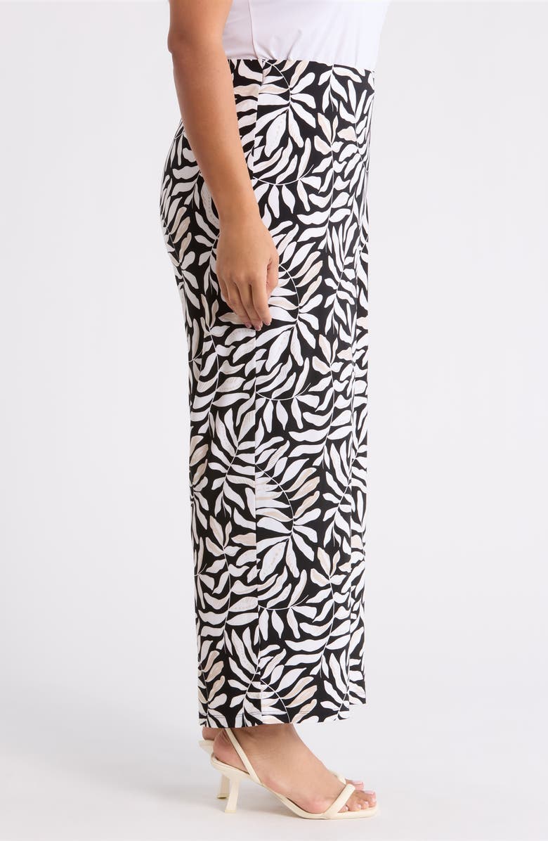 AK ANNE KLEIN Print Knit Crop Wide Leg Pants, Alternate, color, Anne Black Multi