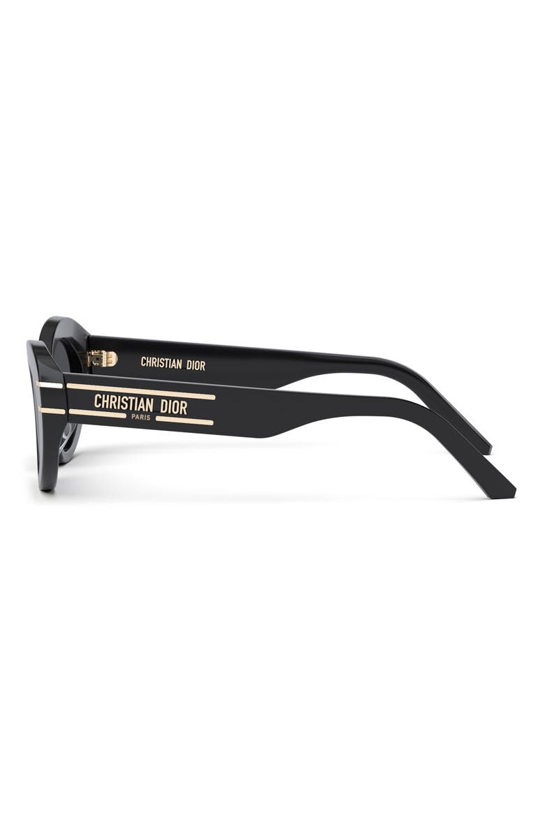 The Diorsignature B3U 51mm Butterfly Sunglasses, Alternate, color, SHINY BLACK / SMOKE