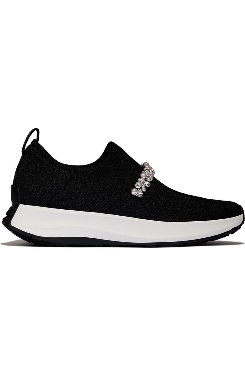 FitFlop F Mode Flow Pearls Sneakers, Alternate, color, Black