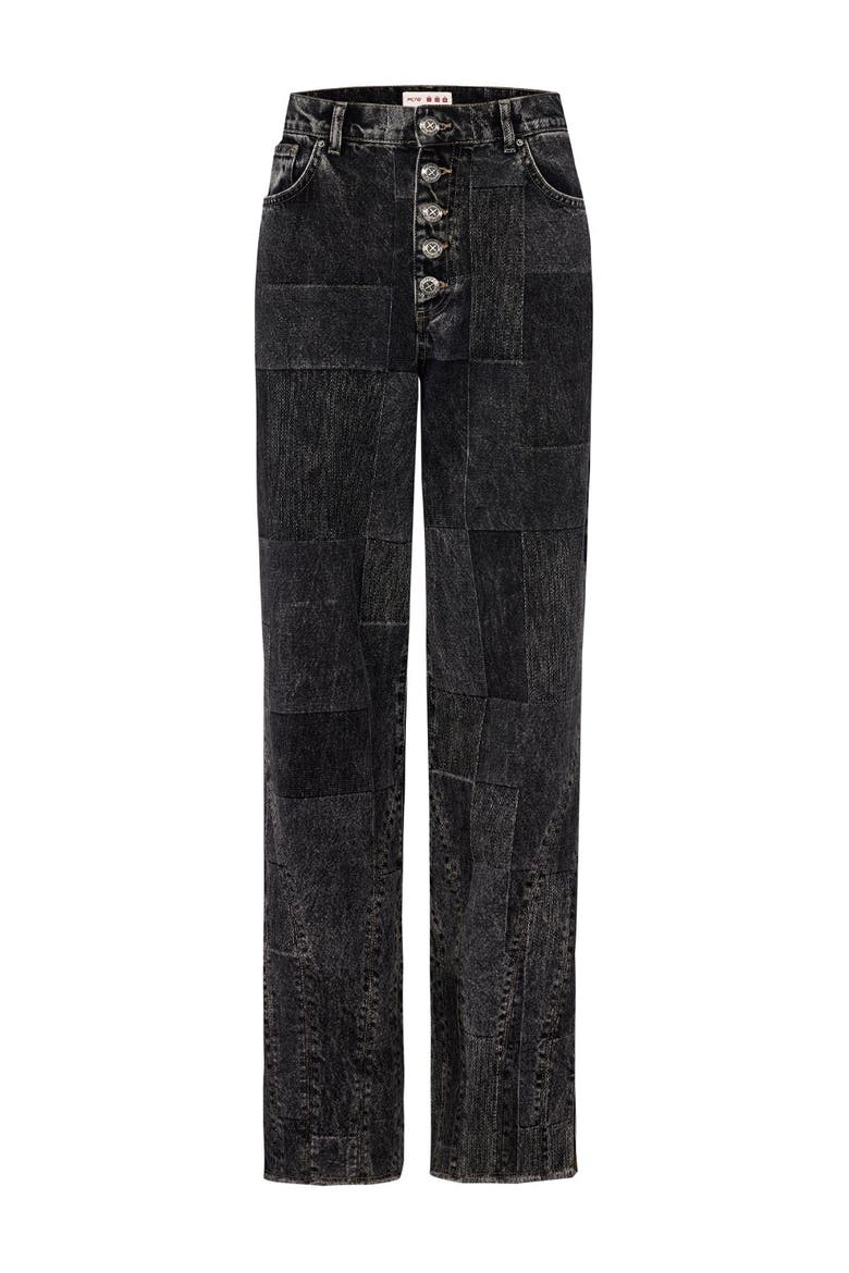 Your *Itch Colorblocked Denim Pant, Alternate, color, BLACK