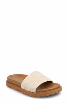 Journee Collection Starr Woven Platform Slide Sandal