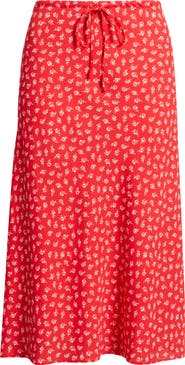 Open Edit Print Midi Skirt