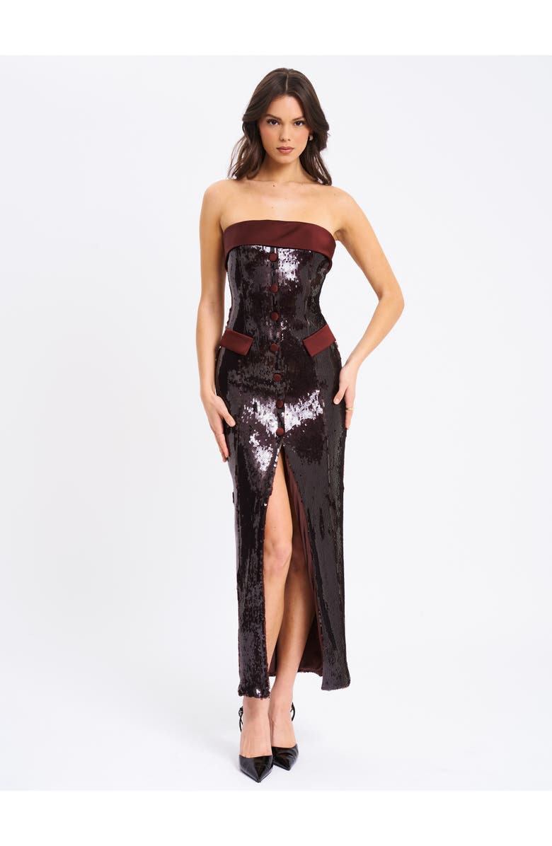 Miss Circle Qadira Sequin Maxi Pencil Dress, Alternate, color, 