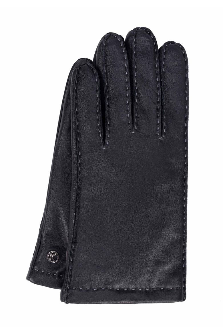 Hand-sewn Premium Lamb Leather Touchscreen Gloves, Main, color, black