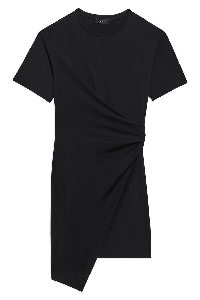 Drape Organic Pima Cotton T-Shirt Dress, Alternate, color, BLACK