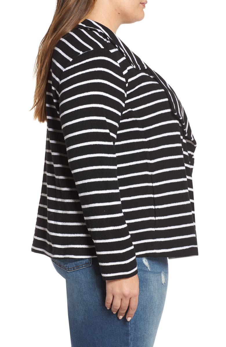 Caslon<sup>®</sup> Drape Front Stripe Jacket, Alternate, color,