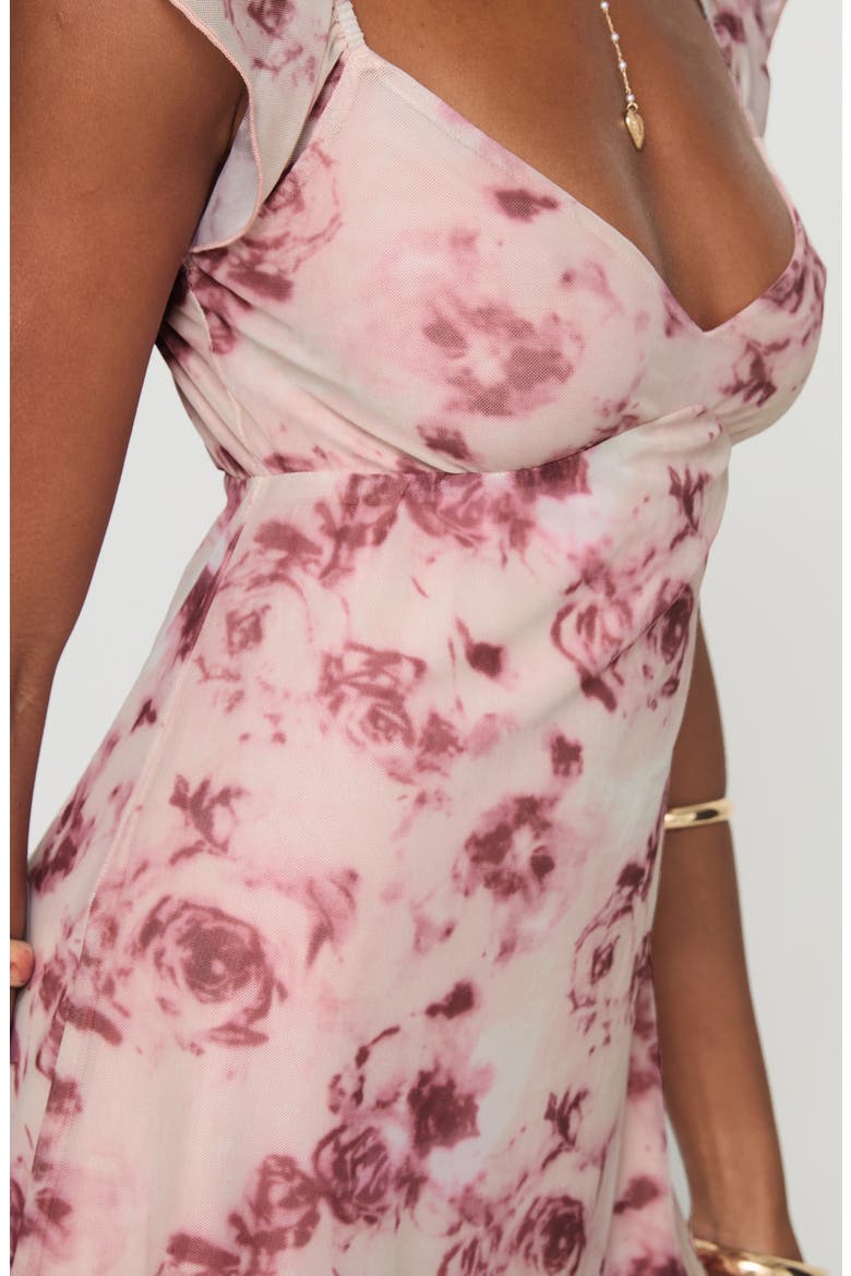 Trigg Blurred Floral Mesh Minidress, Alternate, color, PINK FLORAL