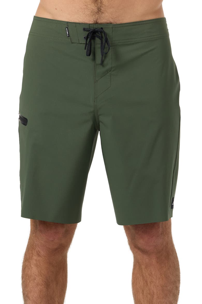 Hyperfreak Tech Solid Board Shorts, Main, color, DARK OLIVE