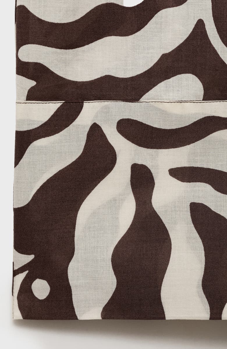 MANGO Print Cotton Pants, Alternate, color, Brown