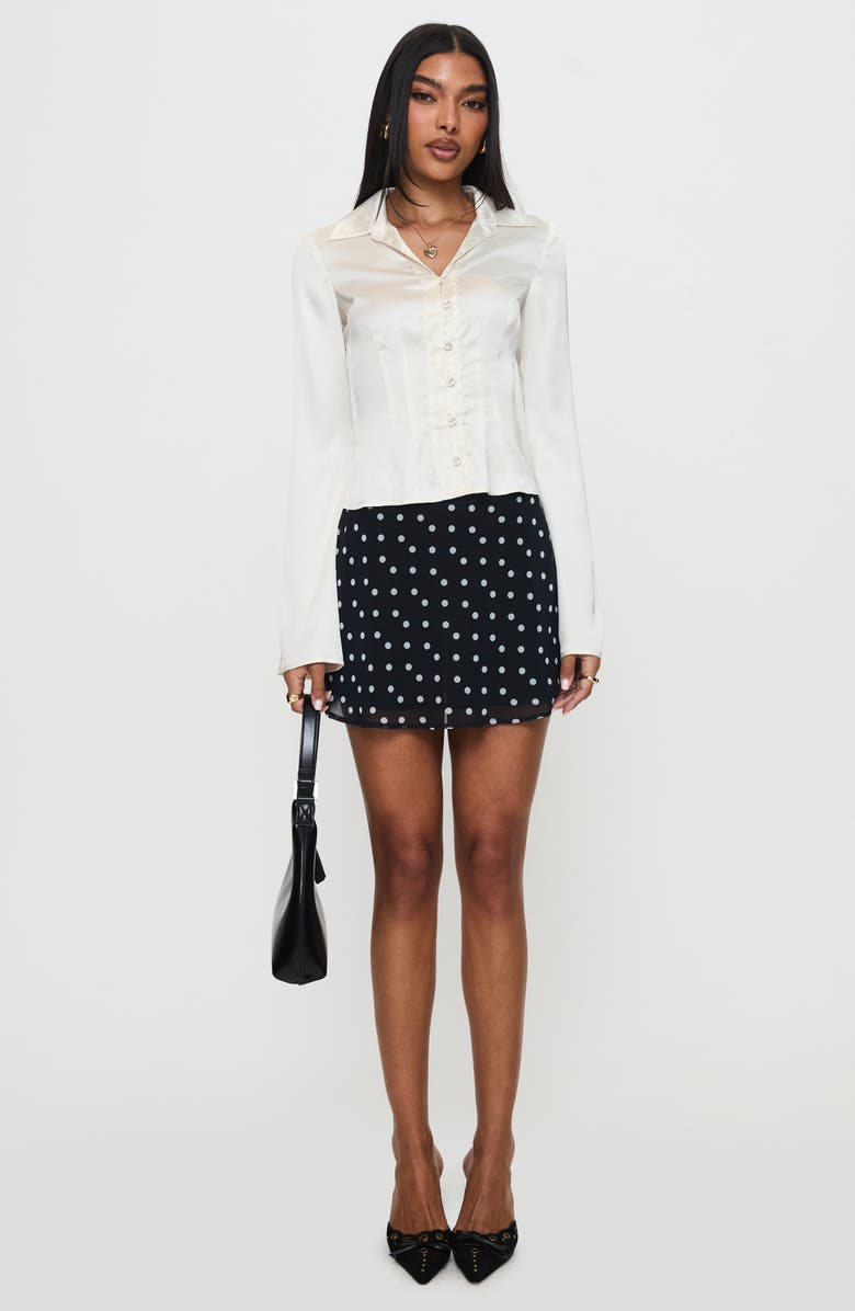 Princess Polly Miravella Satin Button-Up Shirt, Alternate, color, 