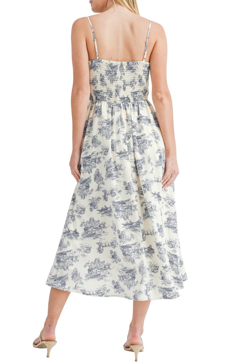 All in Favor Midi Sundress, Alternate, color, Ivory Blue