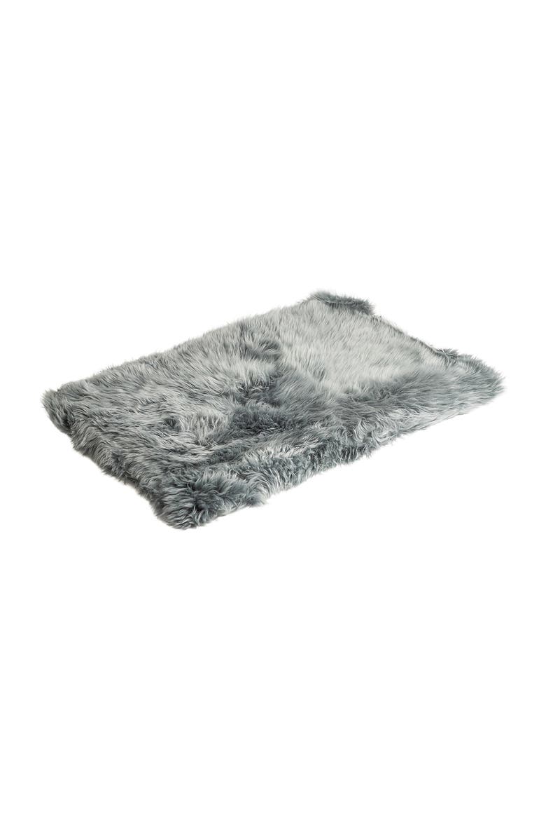 New Zealand Rectangular Sheepskin Throw, Alternate, color, GREY