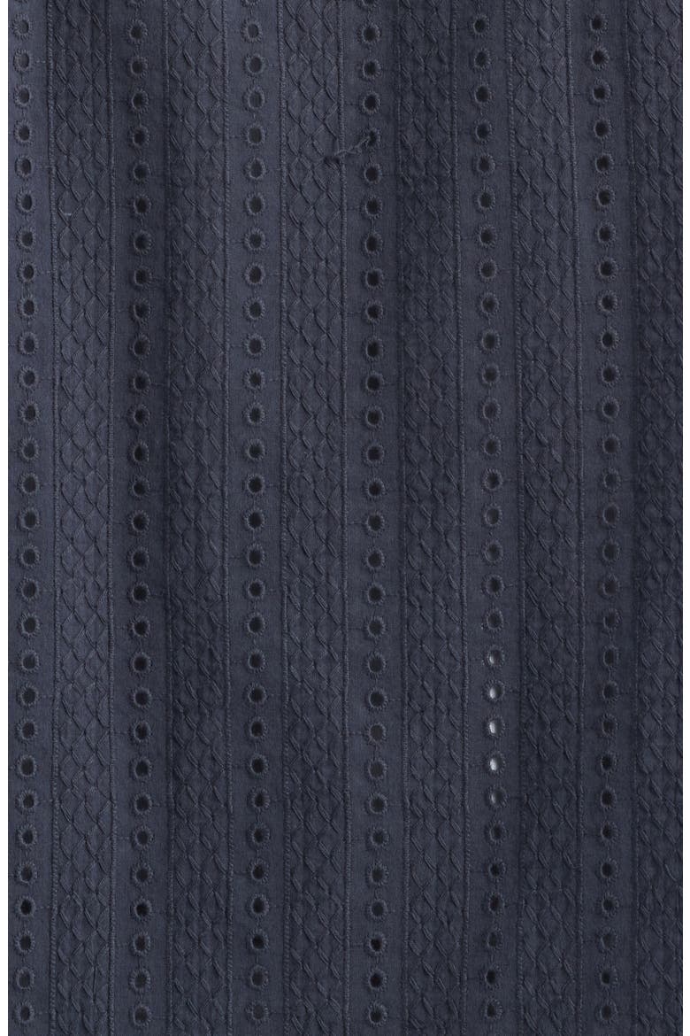 Embroidered Eyelet Cotton Camp Shirt, Alternate, color, NAVY INDIA INK