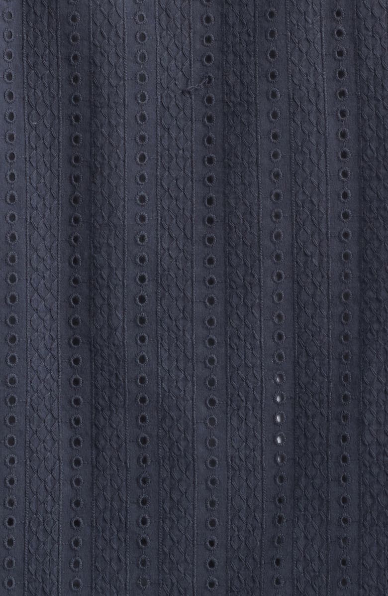 Treasure & Bond Embroidered Eyelet Cotton Camp Shirt, Alternate, color, Navy India Ink