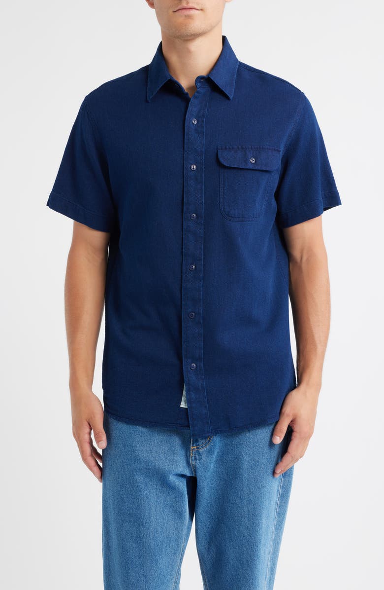 Schott NYC Cotton Button-Up Work Shirt, Main, color, Basketweave