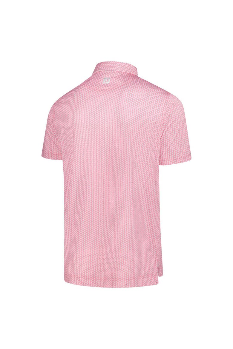 Men's FootJoy  Pink 2025 THE PLAYERS ProDry Houndstooth Geo Lisle Polo, Alternate, color, Pink