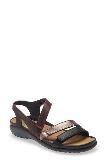 Naot Whetu Water Repellent Sandal In Black/radient Copper Leather