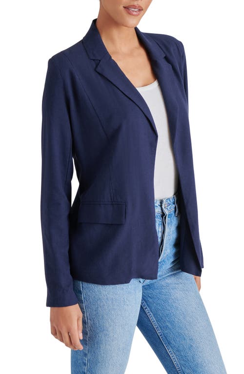 Steve Madden Payton Linen Blend Blazer In Marine