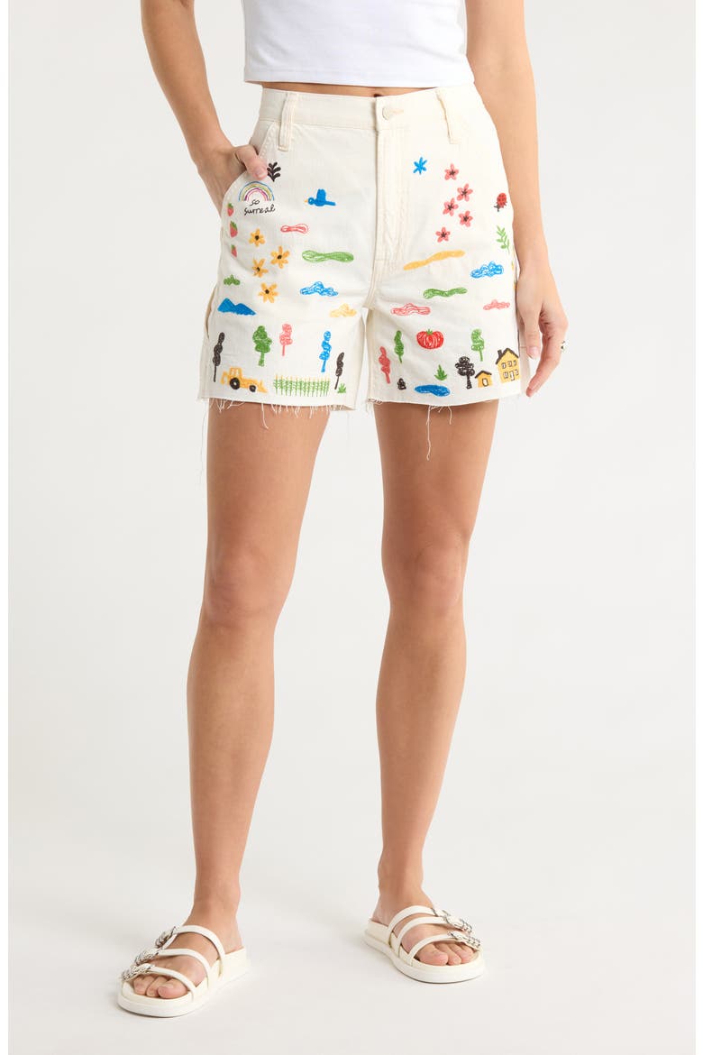 The Stud Finder Cutoff Denim Shorts, Main, color, NO RAINBOWS WITHOUT RAIN