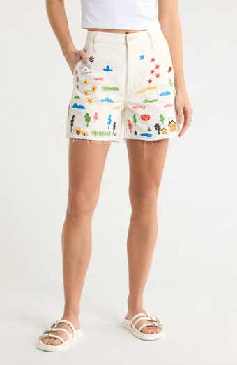 MOTHER The Stud Finder Cutoff Denim Shorts