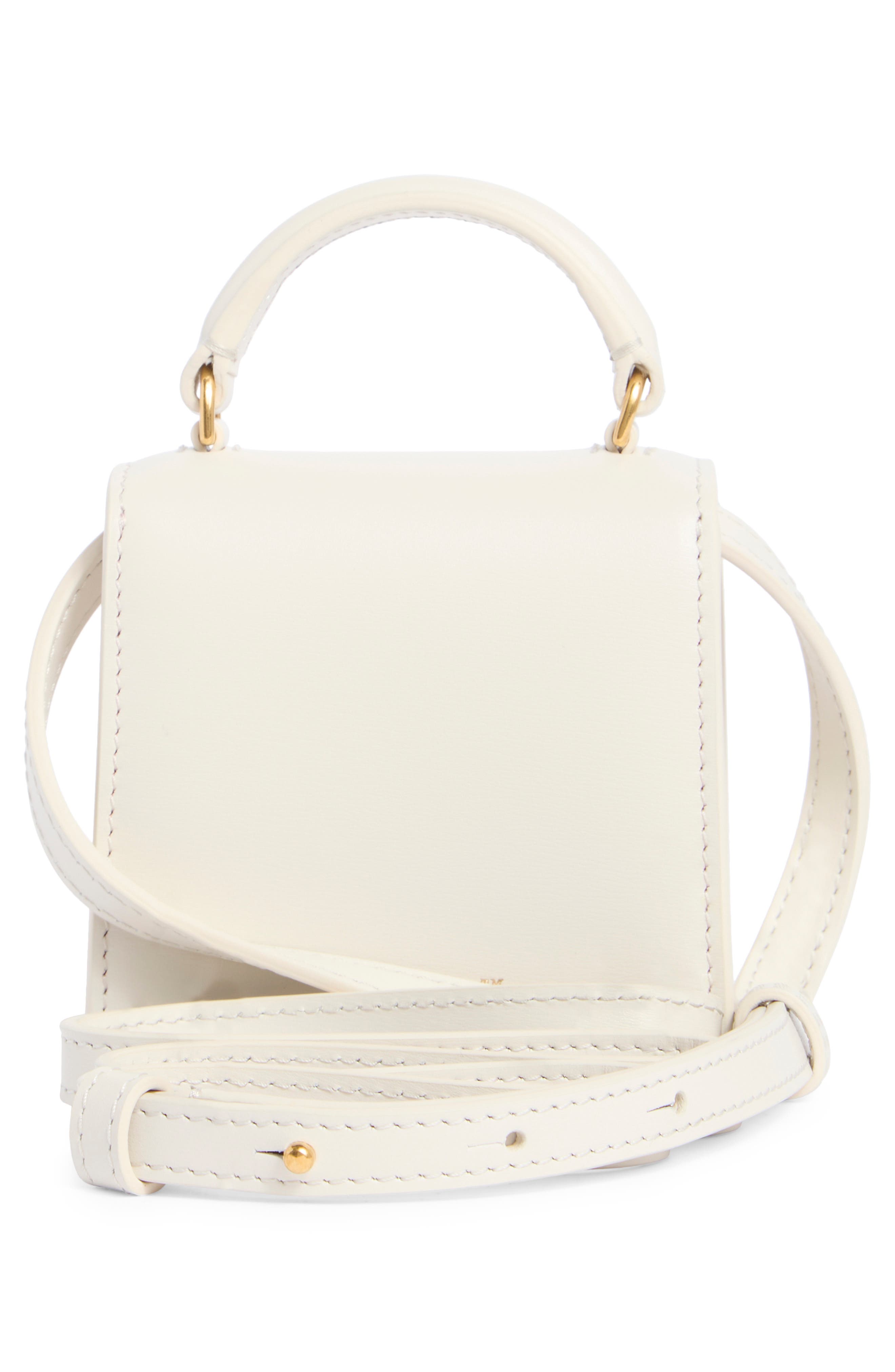 Off-White Micro Jitney Leather Top Handle Bag, Alternate, color, 