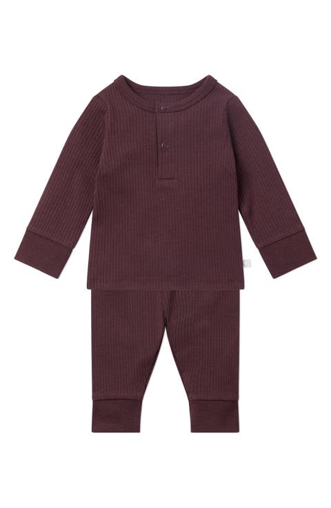 Rib Fitted Two-Piece Pajamas