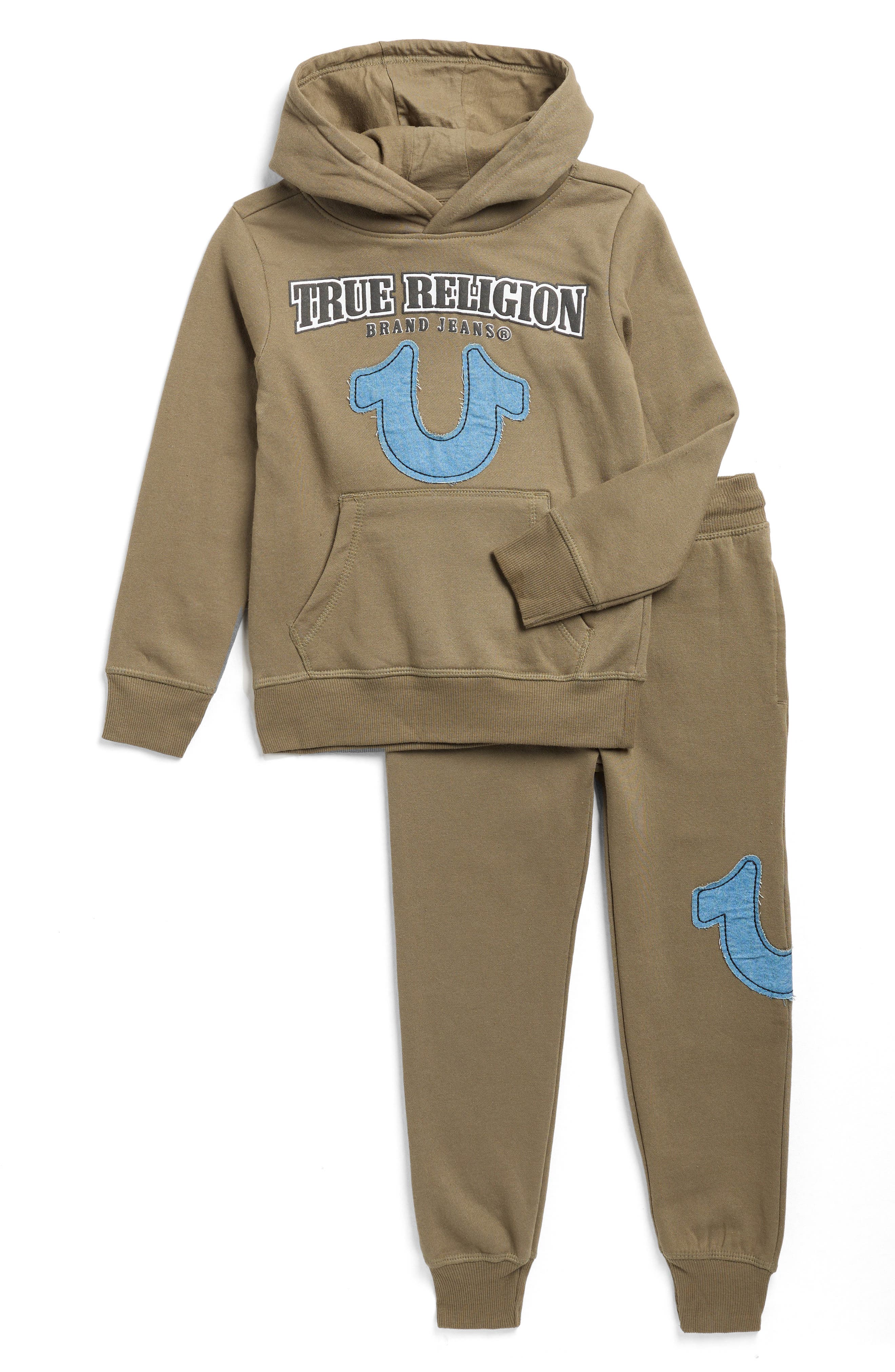 True Religion Kids' Horseshoe Logo Appliqué Hoodie & Joggers Set