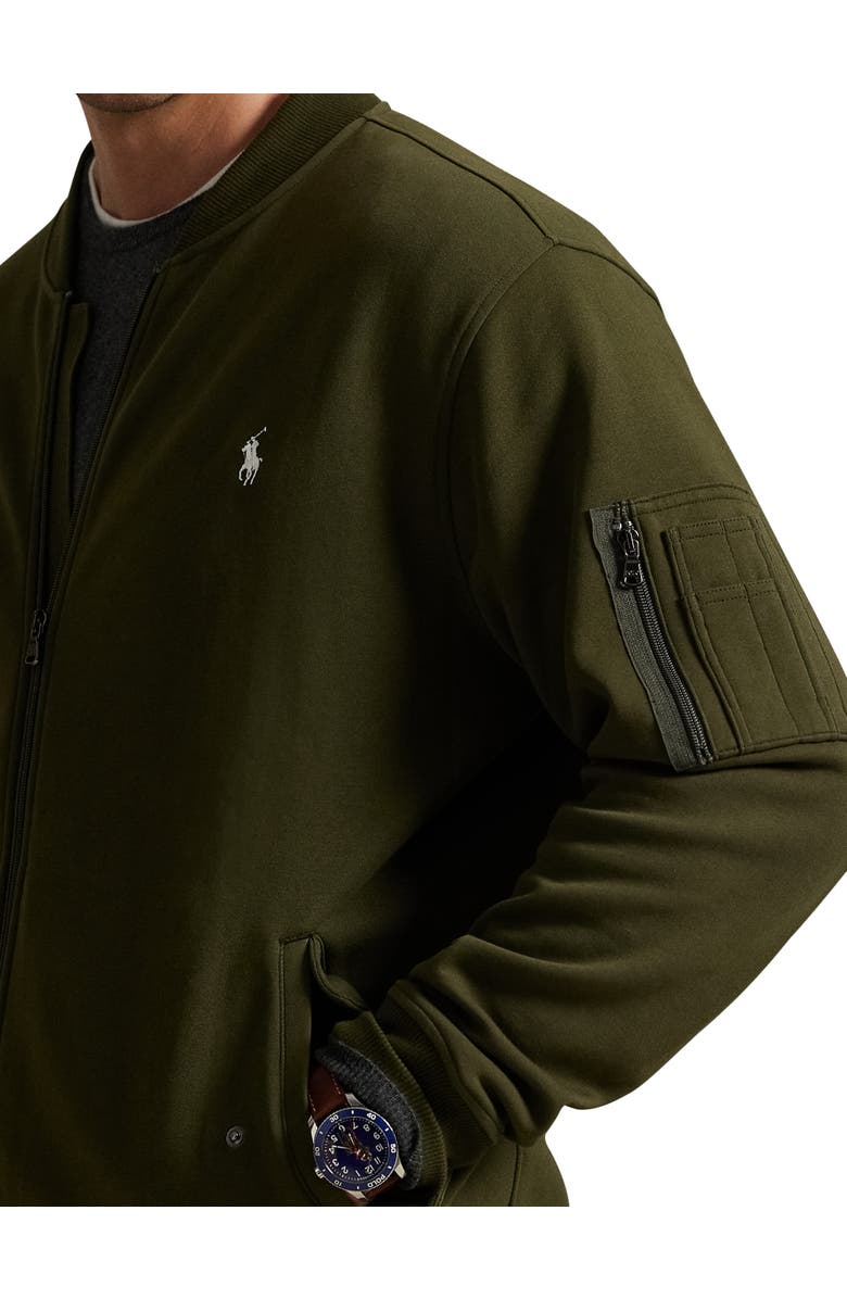 Polo Ralph Lauren Big & Tall Double-Knit Bomber Jacket, Alternate, color, Company Olive