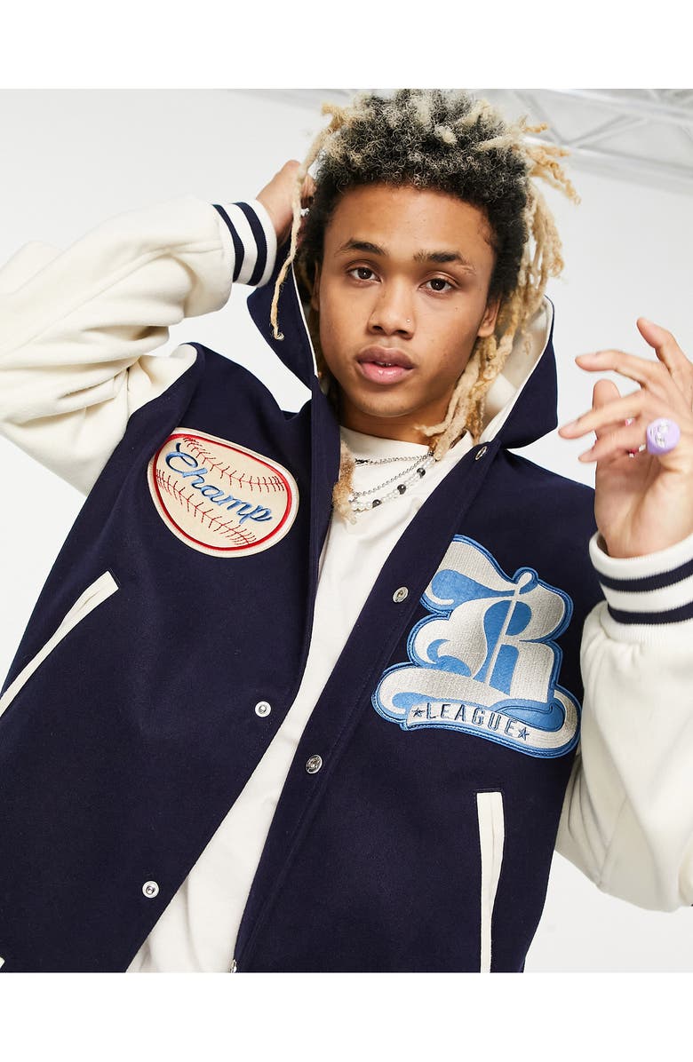 ASOS DESIGN Oversize Varsity Blazer, Alternate, color, 