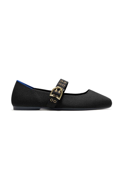 Rothys The Ballet Mary Jane In Black/neutral In Black
