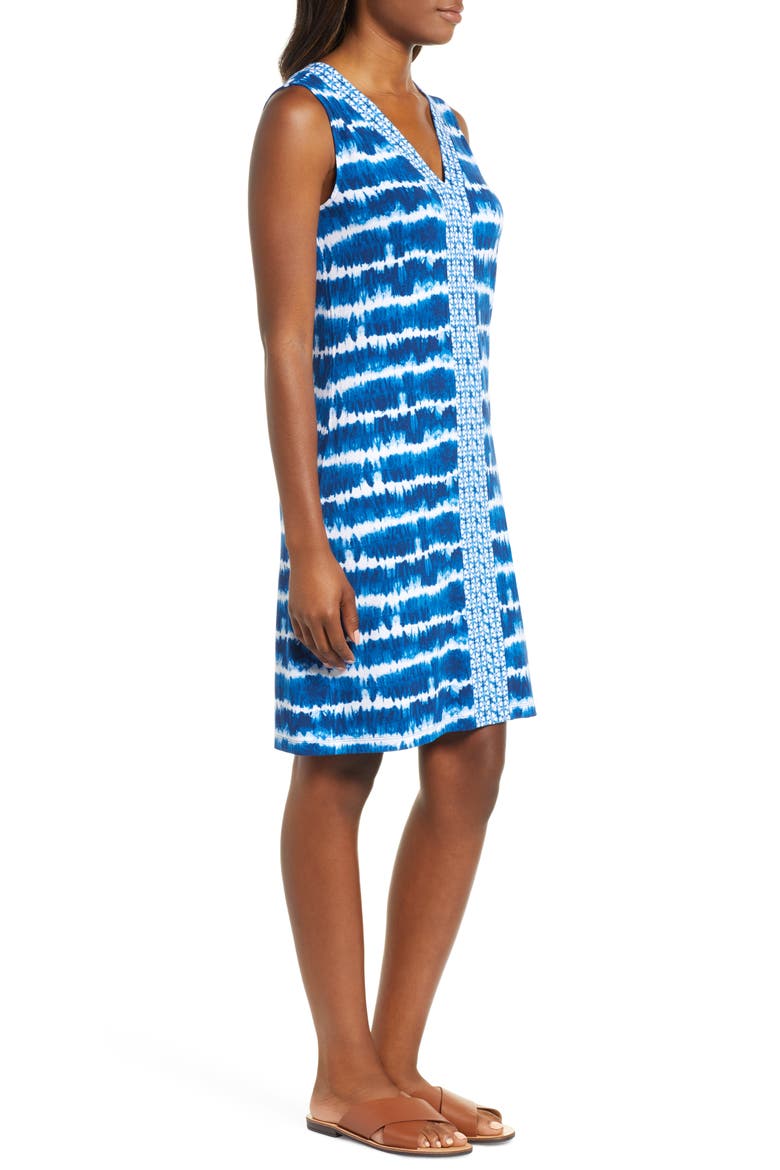 Oliana Stripe Dress, Alternate, color, ISLAND NAVY