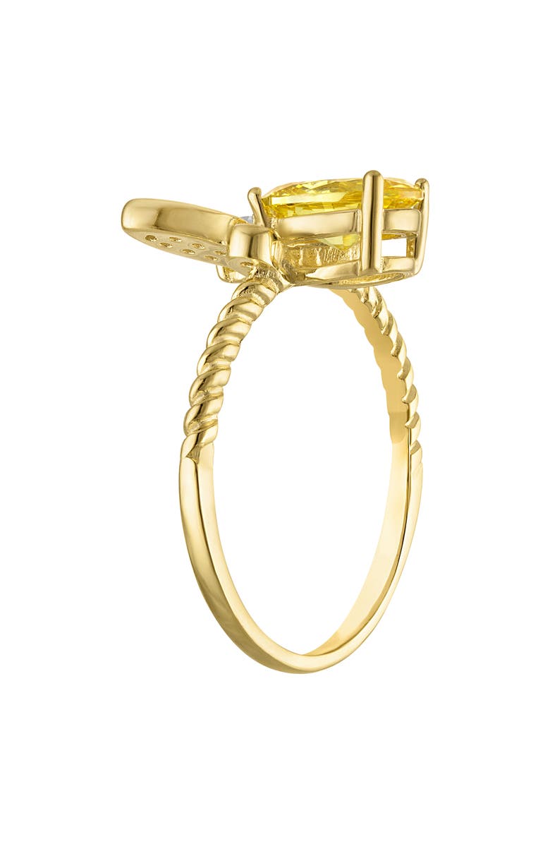FZN Citrine & Cubic Zirconia Dragonfly Ring, Alternate, color, Yellow
