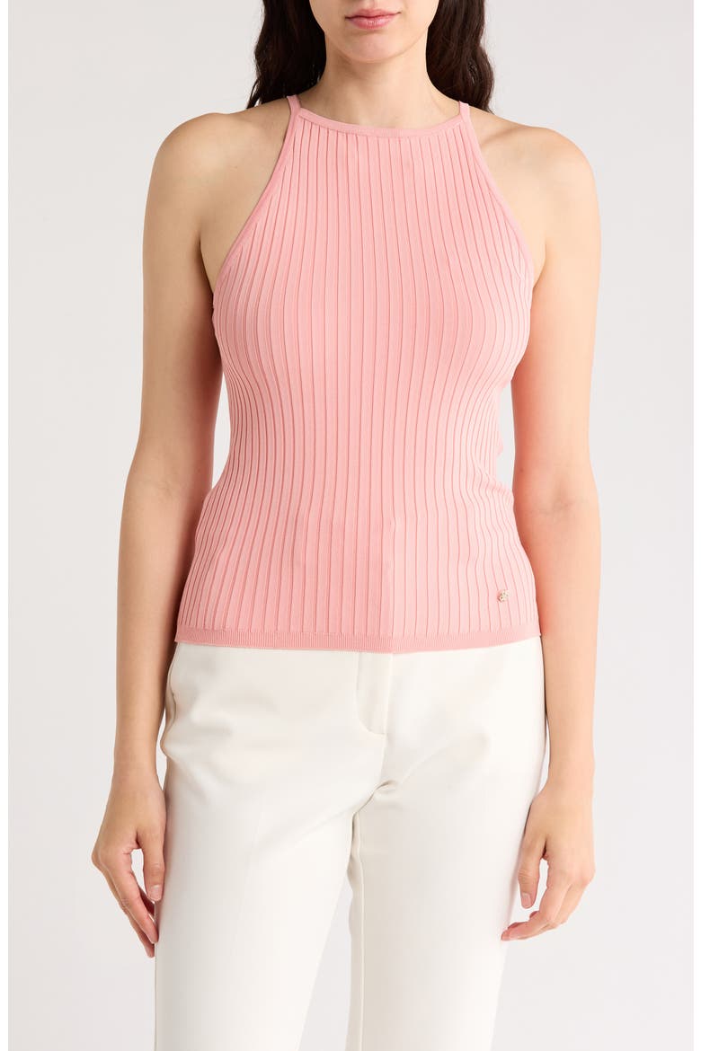 Box Rib Knit Camisole, Main, color, CORAL