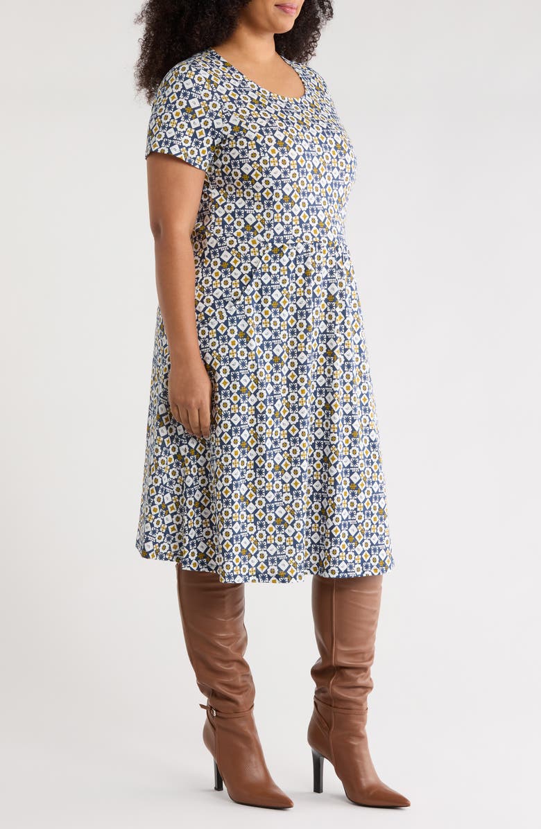 Seasalt Cornwall Enor Abstract Print Organic Cotton T-Shirt Dress, Alternate, color, Potters Marks Squall