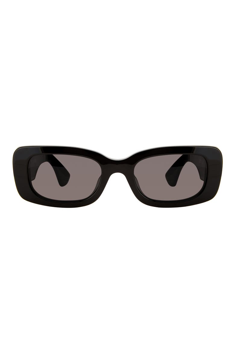 52mm Rectangular Sunglasses, Main, color, BLACK/ SMOKE