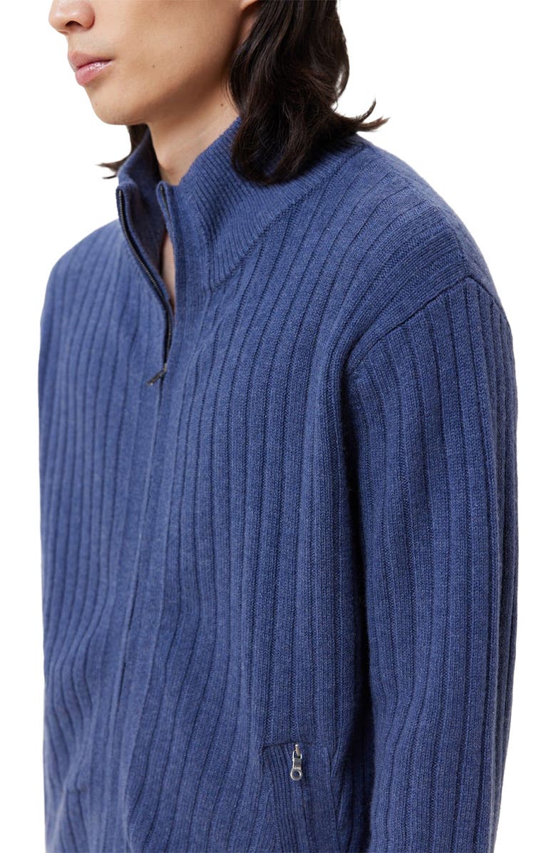 GOBI Mongolian Cashmere Full-Zipper Cashmere Cardigan, Alternate, color, Crown Blue