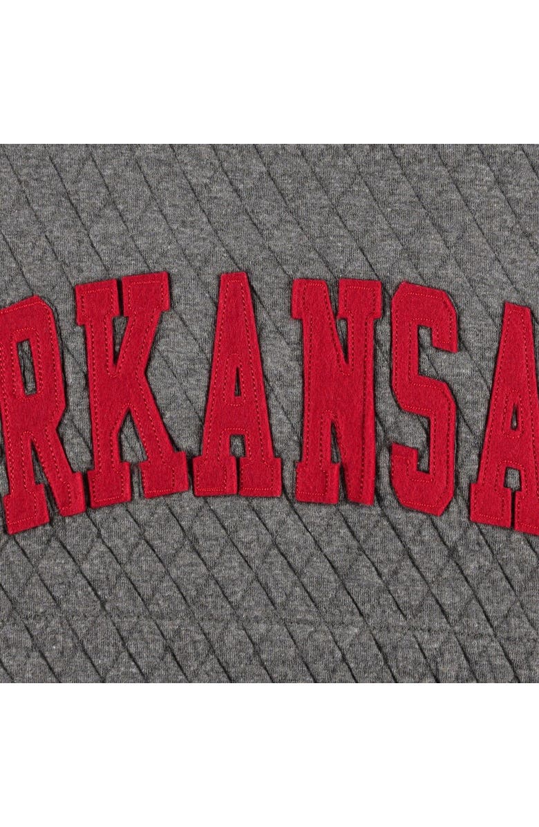 PRESSBOX Women's Pressbox Heather Charcoal Arkansas Razorbacks Moose Quilted Pullover Sweatshirt, Alternate, color, Heather Gray