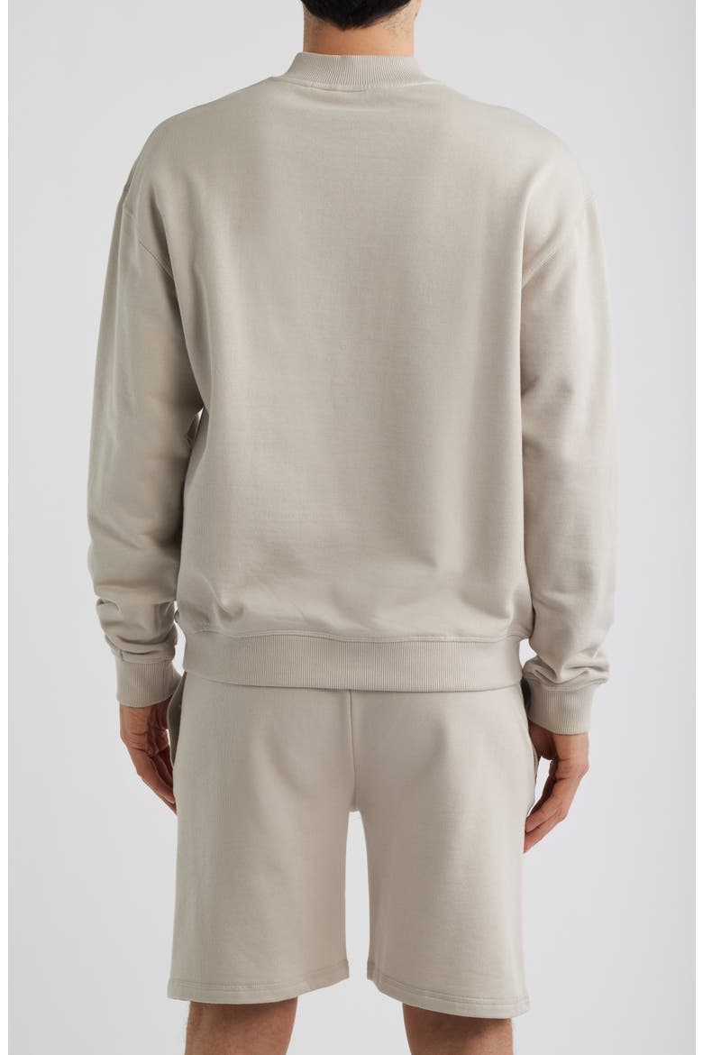 Cotton French Terry Crewneck Sweatshirt, Alternate, color, OPEN GREY