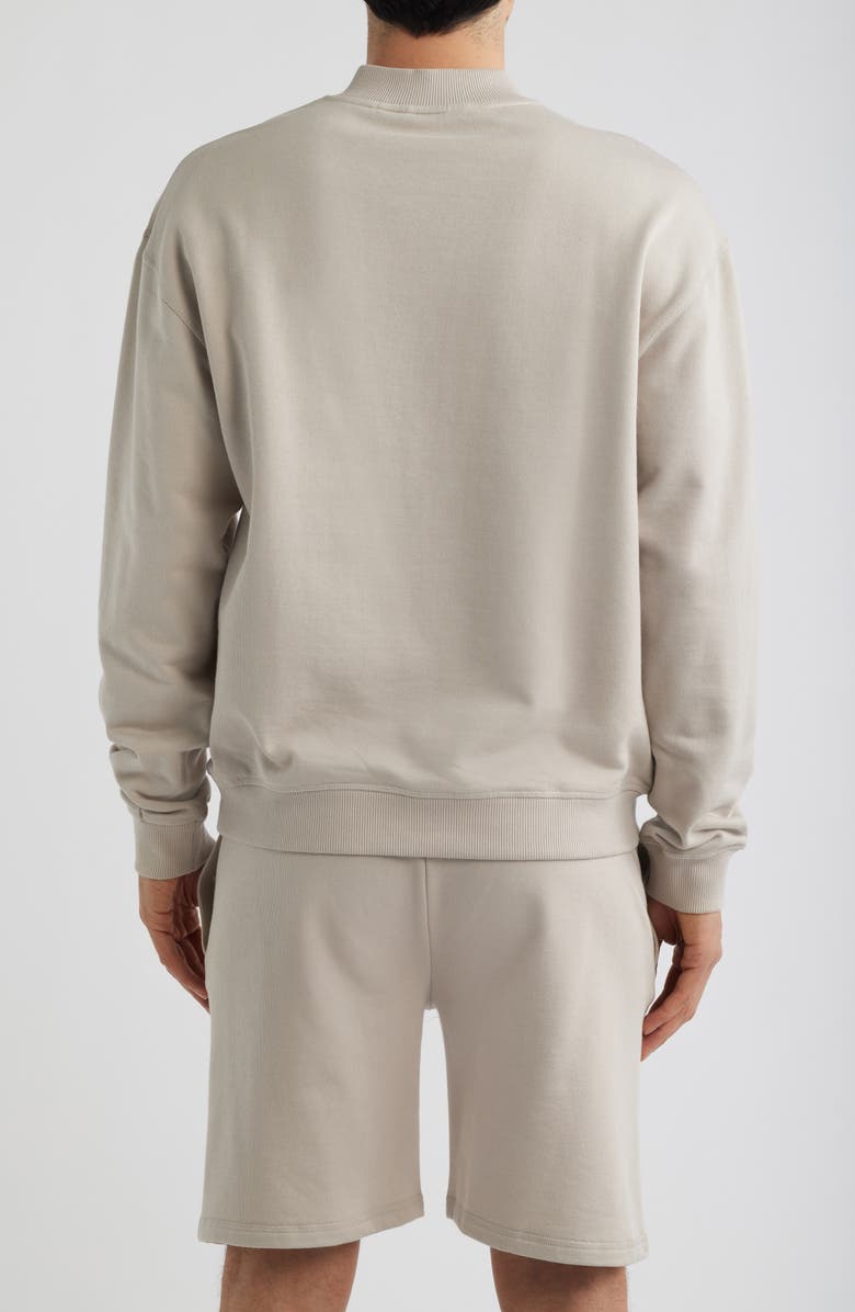 BOSS Cotton French Terry Crewneck Sweatshirt, Alternate, color, Open Grey