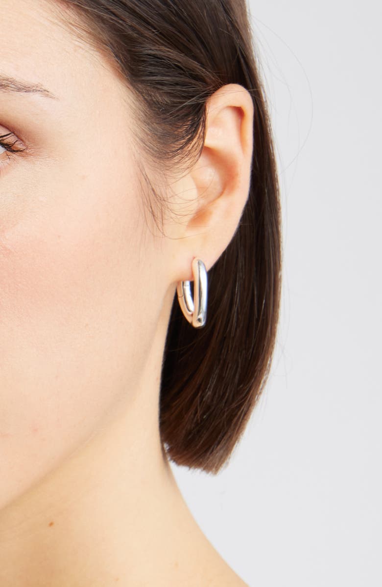 Nordstrom Demi Fine Oval Link Hoop Earrings, Alternate, color, Sterling Silver Plated