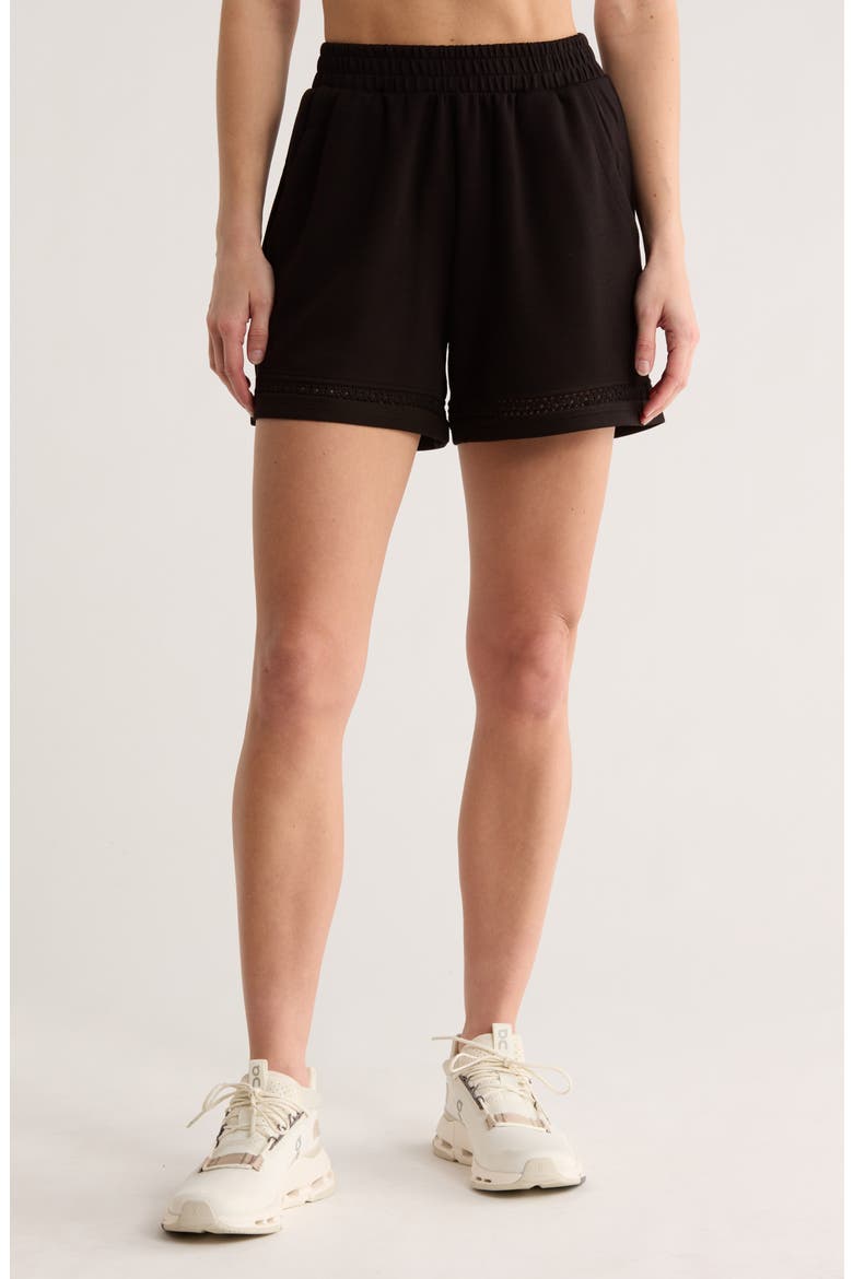 Inset Trim Pull-On Shorts, Main, color, BLACK