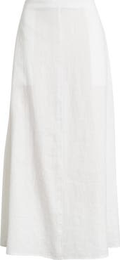 Eileen Fisher A-Line Organic Linen Midi Skirt